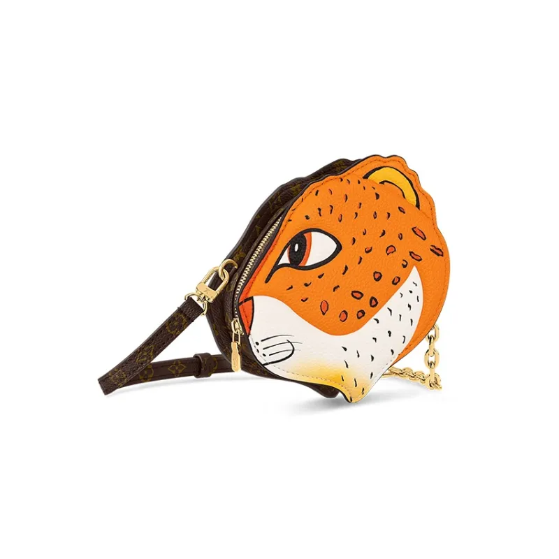 LOUIS VUITTON X Sun Yitian Wallet On Chain Leopard Orange-1