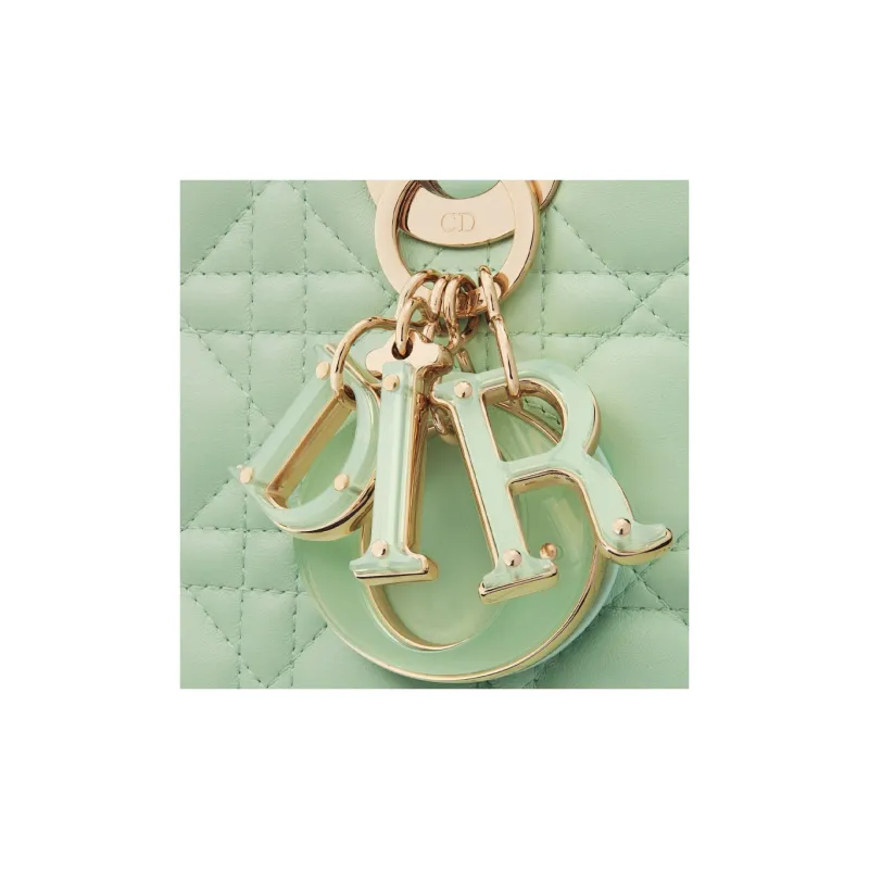 DIOR Lady Dior Cannage Lambskin Dior Bag Shoulder Bag Crossbody Bag Handbag Small Size Women's Light Mint-5