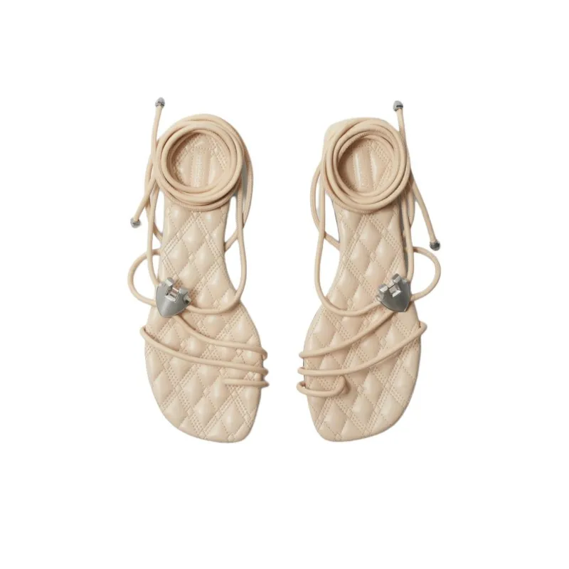 Burberry Ivy Shield Leather Sandals-1