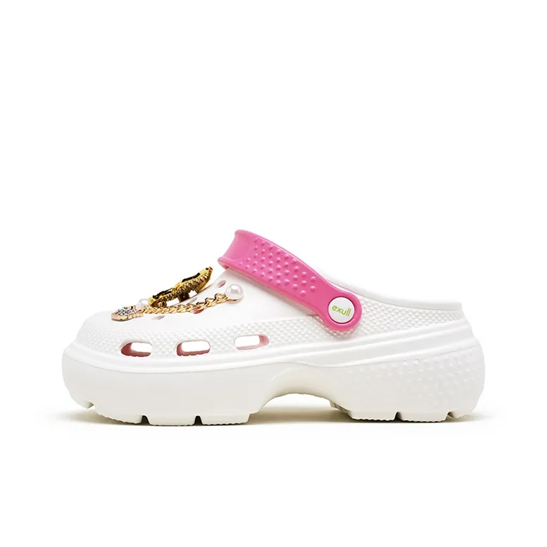 EXULL Q Clogs Women's White Rose-0