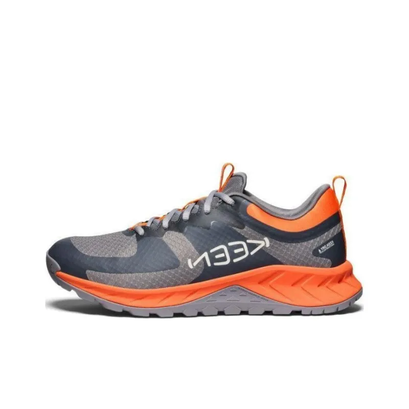 KEEN Versacore Slip-Resistant Water-Resistant Low-Top Hiking Shoes Men's Gray Orange-0