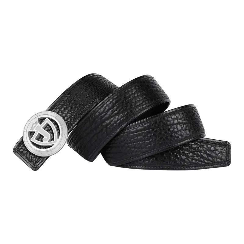 Jaylen Oos Wild Cow Leather Textured Top Grain Cow Leather Stainless Steel Smooth Buckle Leather Belts Men's 3.8cm-4