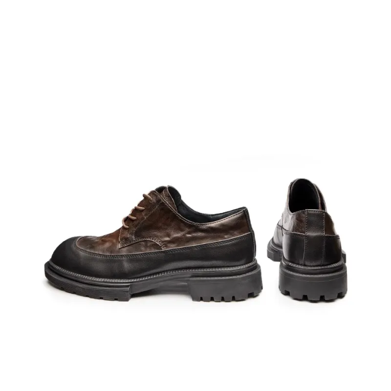 LEYGMENLG Men's Casual Shoes Men Low Top Black/Black & Coffee-9
