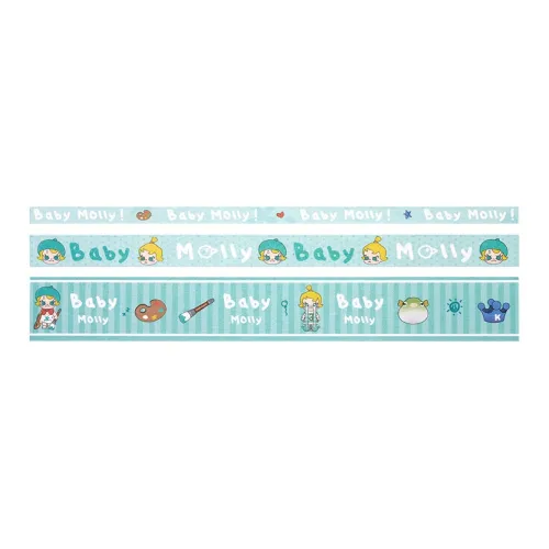 POP MART When I Was Three Years Old Collection BABY Molly Rubber Band Combination Stationery Merch Trend Based Products