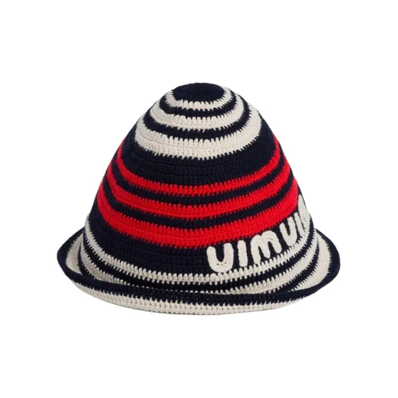 MIU MIU Logo-embroidered Crochet Bucket Hat-1