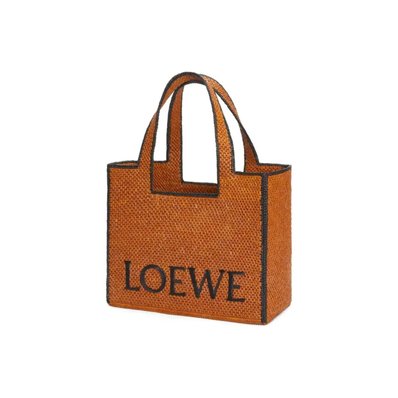 LOEWE Font Tote Raffia Tote Bag, Shopping Bag, Shoulder Bag, Crossbody Bag, Handbag Large Size Women's Honey Gold-1