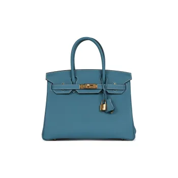 HERMES Birkin Togo Leather Birkin Bag Handbags Women's New Denim Blue