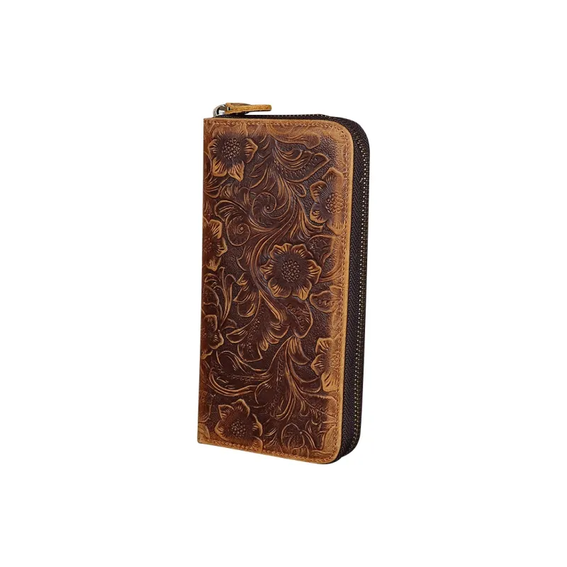 DOSRFINI Crazy Horse Leather Genuine Leather Top Grain Cow Leather Wallet Unisex-2
