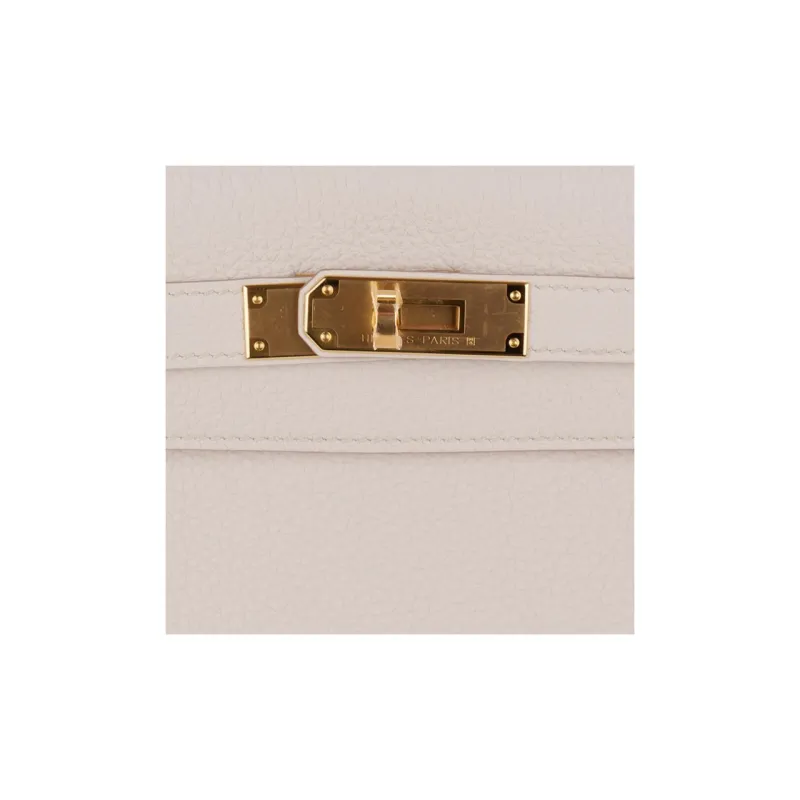 HERMES Kelly Togo Calfskin Kelly Bag Handbags Women's 8L Beton Glacier White & Concrete Gray-7