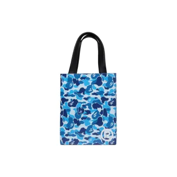 A BATHING APE ABC Camo Synthetic Leather Tote Bag Shopping Bag Handbag Medium Size Men's Blue