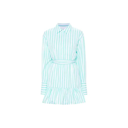 Patou Striped Ruffled Mini Dress