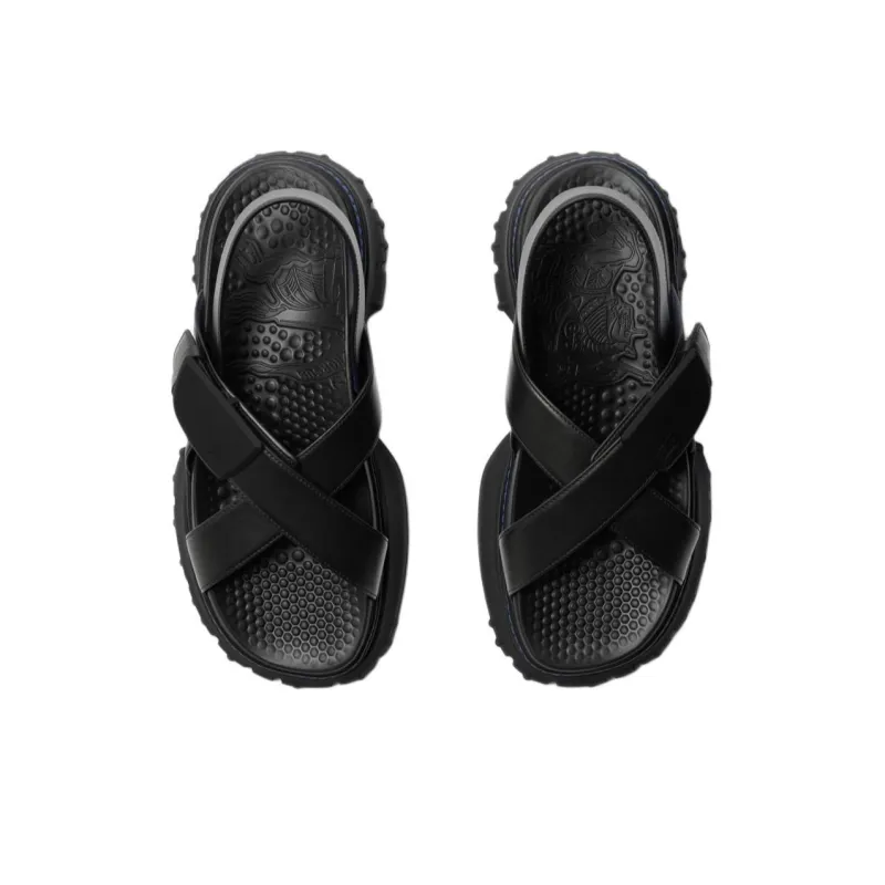 Burberry Crossover-straps Leather Sandals-2