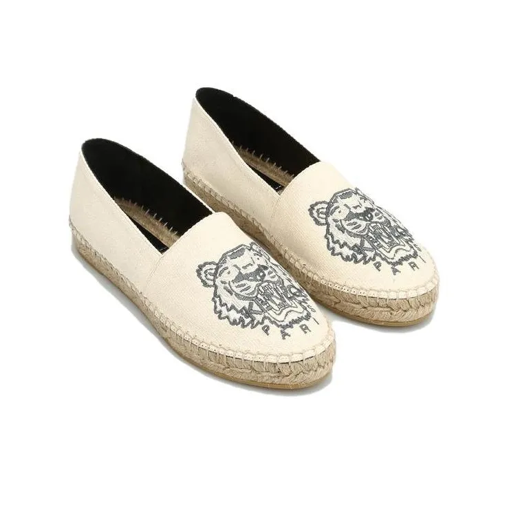 KENZO Tiger Elasticated Espadrilles Casual Shoes Men's White-4