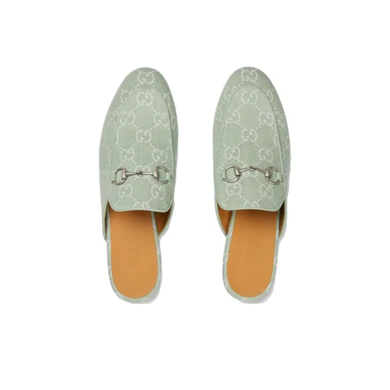 GUCCI Princetown Wrap toe Slippers Women's Green-2