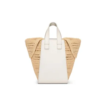 LOEWE Raffia With Calfskin Handbag Shoulder Bag Crossbody Bag Women's Soft White & Natural
