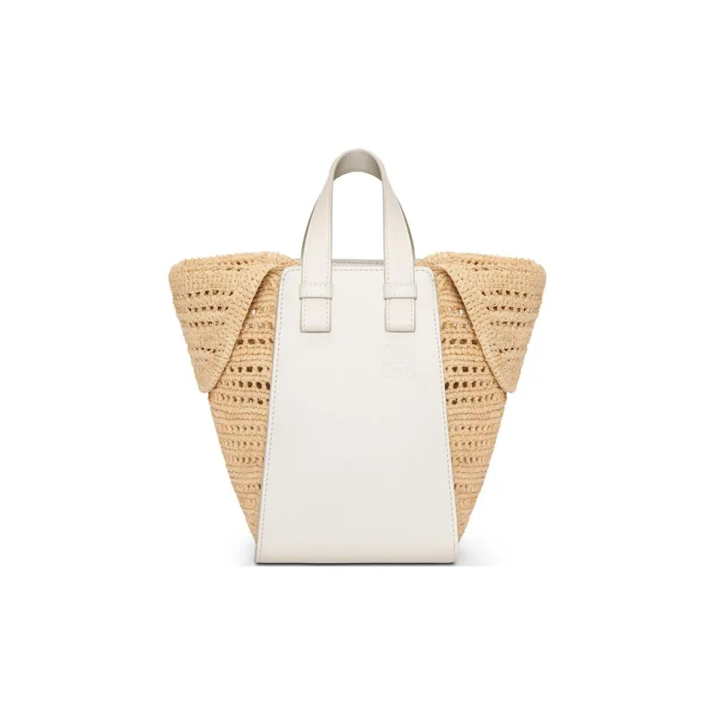 LOEWE Raffia With Calfskin Handbag Shoulder Bag Crossbody Bag Women's Soft White & Natural-0