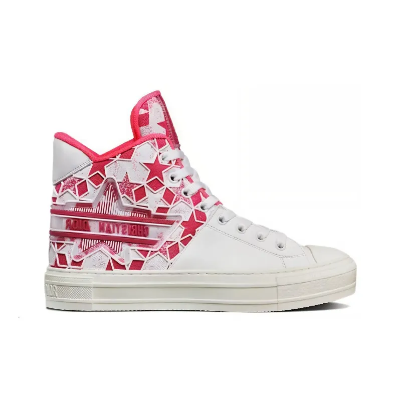 DIOR Walk'n'Dior Platform Shoes High Top Stylish Skateboarding Shoes Women's Pink-1