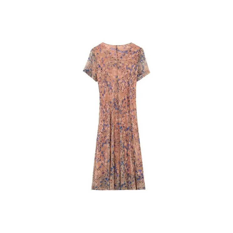 ETSE Short Sleeved Dresses Women's Khaki-1