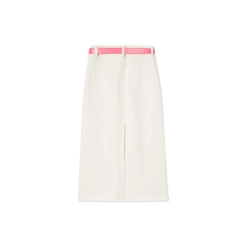 PSALTER Denim Long Skirt Women's Raw White-1