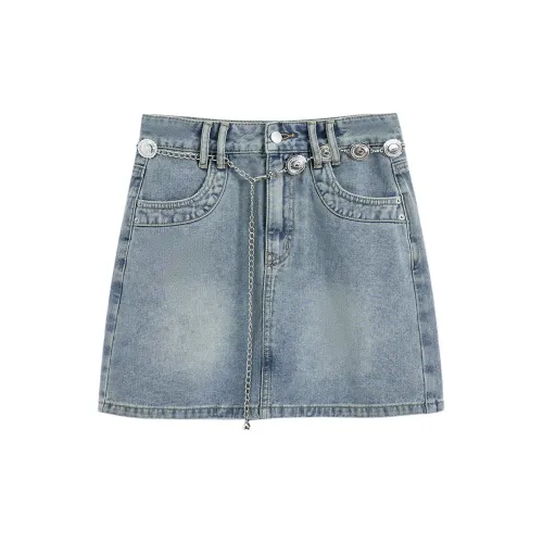 Love to serve Denim Short Skirts Women's Denim Blue