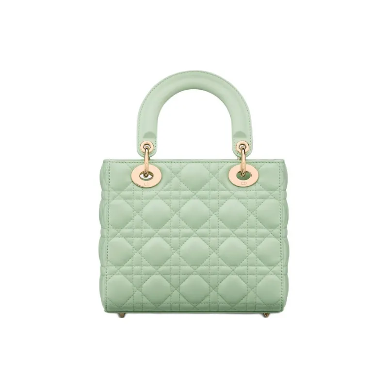DIOR Lady Dior Cannage Lambskin Dior Bag Shoulder Bag Crossbody Bag Handbag Small Size Women's Light Mint-3