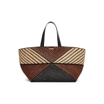 LOEWE Raffia Fiber Handbag Extra Large Women's Natural & Honey Gold