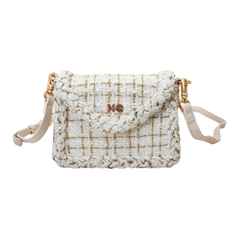 MQ Polyester Small Square Bag Envelope Bag Crossbody Bag Regular Women's Blue/Ecru-0