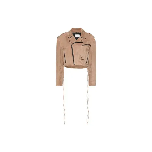 Magda Butrym Leather Jackets Women's Light Brown