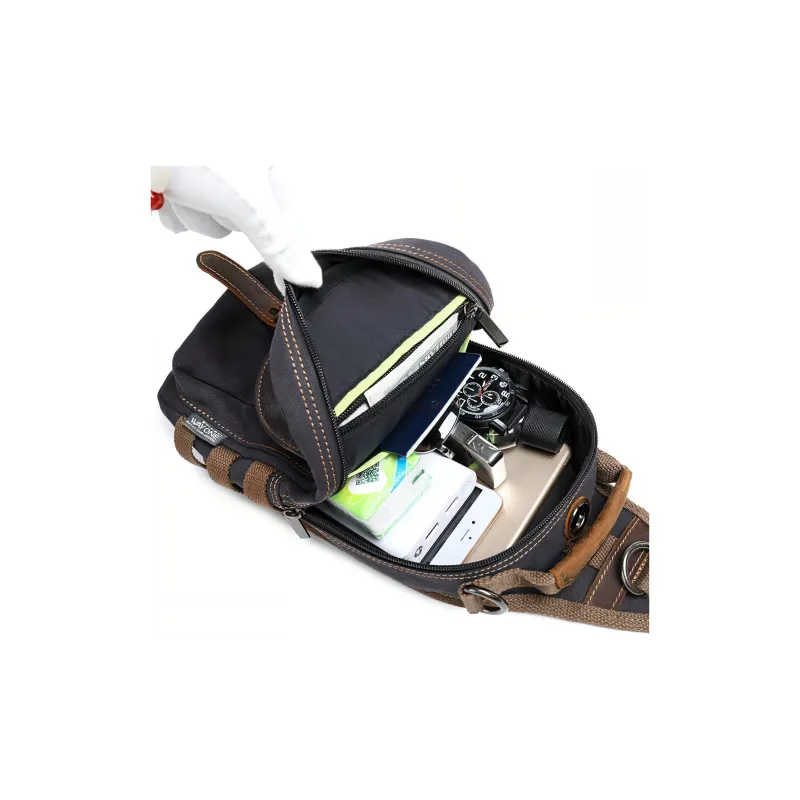 WAY ONE Canvas Canvas Bag Sling Bag Regular Unisex Multicolor-10