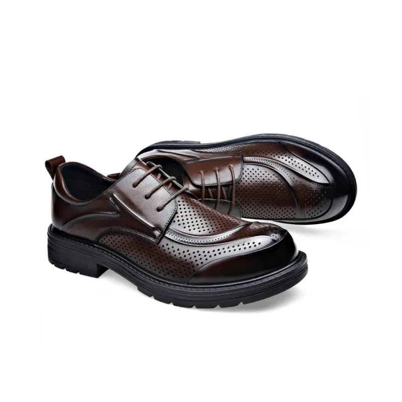 YEDANI Dress Shoes Men Low Top Black/Brown-9