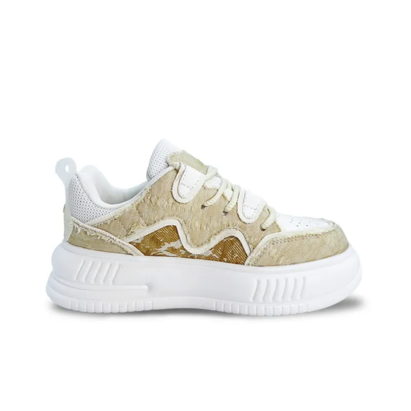 ITGI Cushioning Lightweight Height Increasing Low Top Casual Shoes Unisex Beige-1