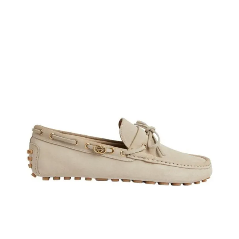 GUCCI DRIVER Beanie Shoes Men's Beige-1