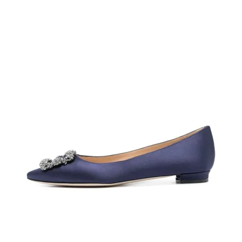 MANOLO BLAHNIK Hangisi Appliqué Flat Pumps