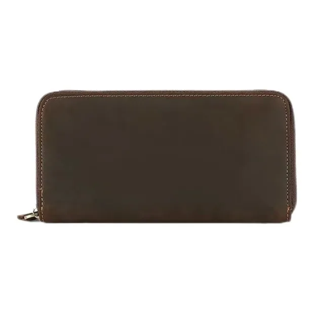 DOSRFINI Crazy Horse Leather Genuine Leather Top Grain Cow Leather Wallet Unisex-4