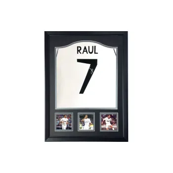Three For 98-00 UEFA Champions League Home Jersey Real Madrid Raul R7 Signed Soccer Apparel Jersey With SA Certificate