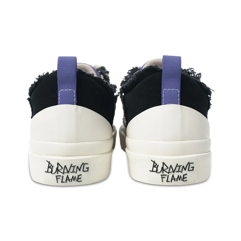 BURNING FLAME Shoes Anti Slip And Wear Resistant Height Increasing Low Top Canvas Shoes Unisex Night Purple-4