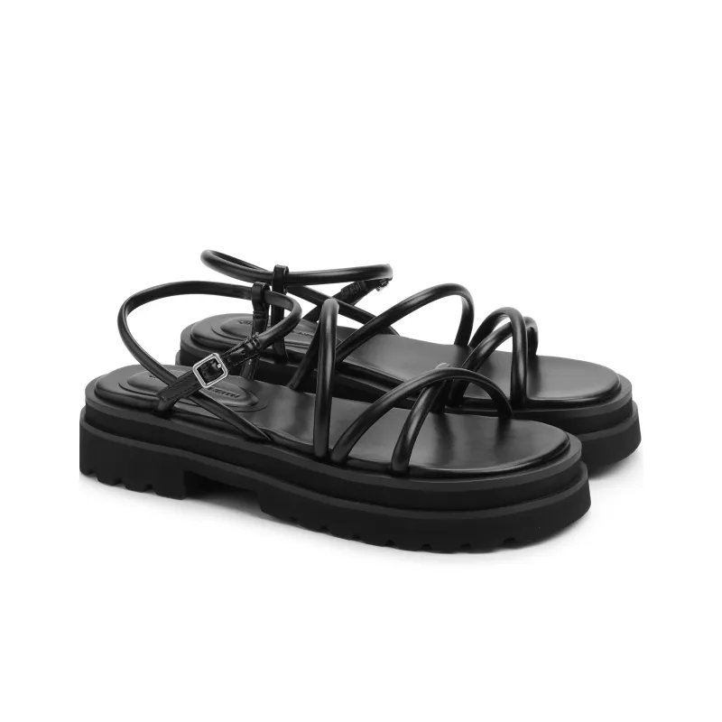 CHARLES&KEITH Small Ck One Strap Sandals 4.1cm Women's Silver/Silver/Beige/Beige/Black-10