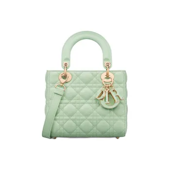 DIOR Lady Dior Cannage Lambskin Dior Bag Shoulder Bag Crossbody Bag Handbag Small Size Women's Light Mint