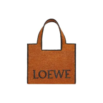 LOEWE Font Tote Raffia Tote Bag, Shopping Bag, Shoulder Bag, Crossbody Bag, Handbag Large Size Women's Honey Gold