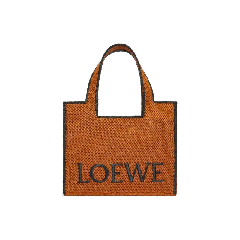 LOEWE Font Tote Raffia Tote Bag, Shopping Bag, Shoulder Bag, Crossbody Bag, Handbag Large Size Women's Honey Gold-0