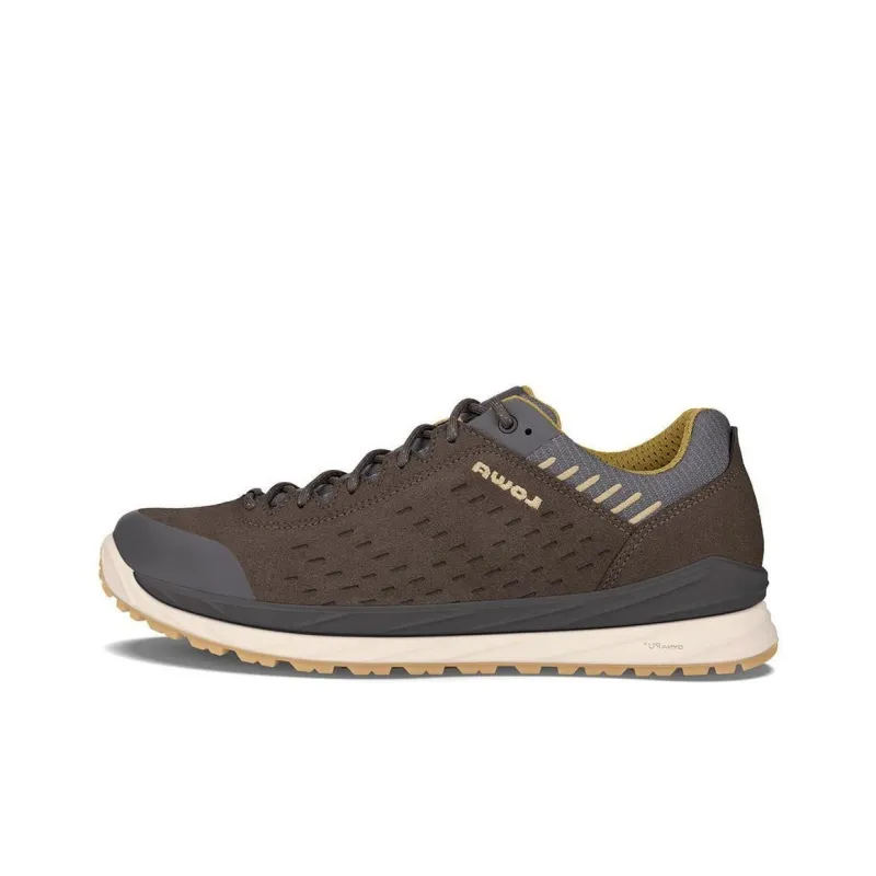 Lowa Malta Cushioned Slip-Resistant Low-Top Outdoor Shoes Men's Umber Gray-0