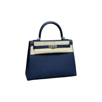 HERMES Kelly Epsom Leather Kelly Bag, One Shoulder Handbag Women's 7U Navy