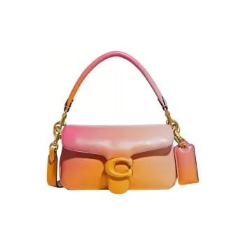 COACH Pillow Leather Shoulder Bag Women's Pink & Orange