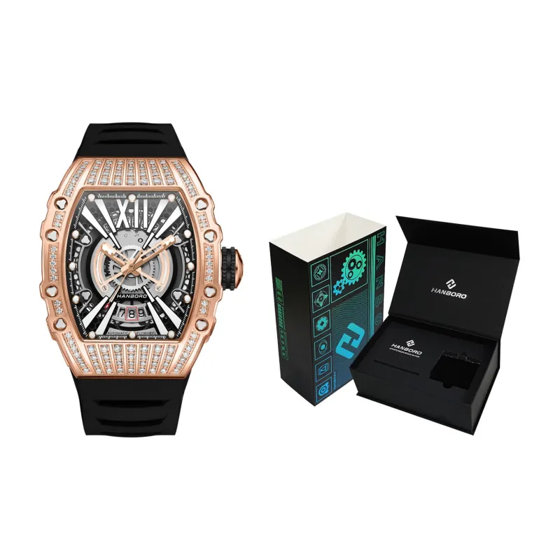 HANBORO Automatic Mechanical Movement Watch Men's Watches Cut Out Dial HBR993 MH-1