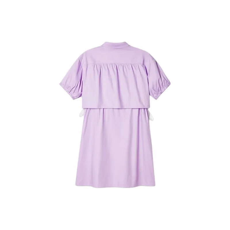 PSALTER Short Sleeved Dress Women's Light Purple-1