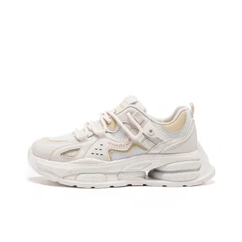 Warrior Wear Resistant Breathable Slip Resistant Low Top Chunky Sneakers Women's Beige Khaki