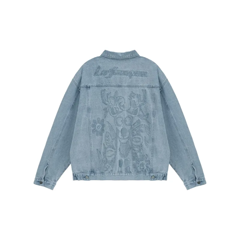 LUJIAMEN x XILU,LIANMINGKUAN Denim Jacket Unisex Light Blue-1