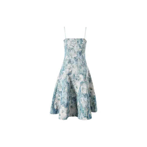 Udon House Slip Dresses Women's Blue