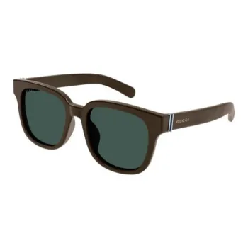 GUCCI Enamel Metal Square Sunglasses Men's Brown