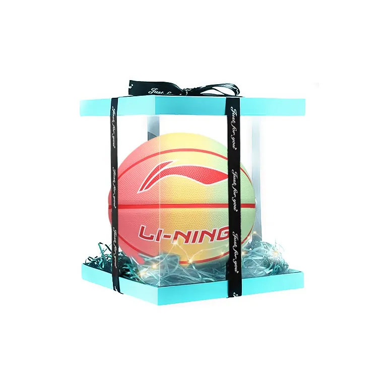 LiNing Rubber Basketball Cyan Yellow Red Size 5 Training Match Unisex-4